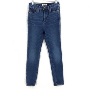 Madewell Womens 28 Blue Denim Skinny Jeans 10" Hi Rise Stretch Pockets Med Wash